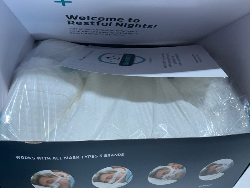 Condition photo showing Good Condition for lunderg cpap pillow for side & back sleepers - memory foam with adjustable height - 2 pillowcases included (machine washable) - reduce air leaks & mask pressure for better sleep - works with all masks