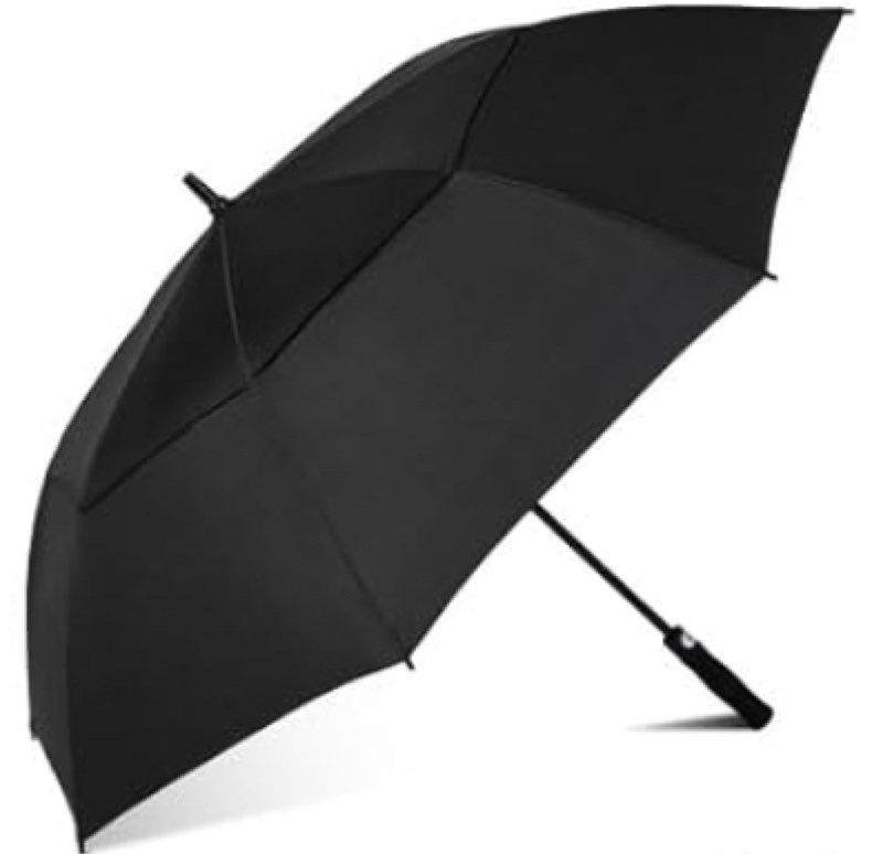 Jexine 1 Pcs Large Automatic Open Golf Umbrella 62 Inch Double Canopy Rain Umbrella Windproof Waterproof Heavy Duty for Men Women Family Travel Sports