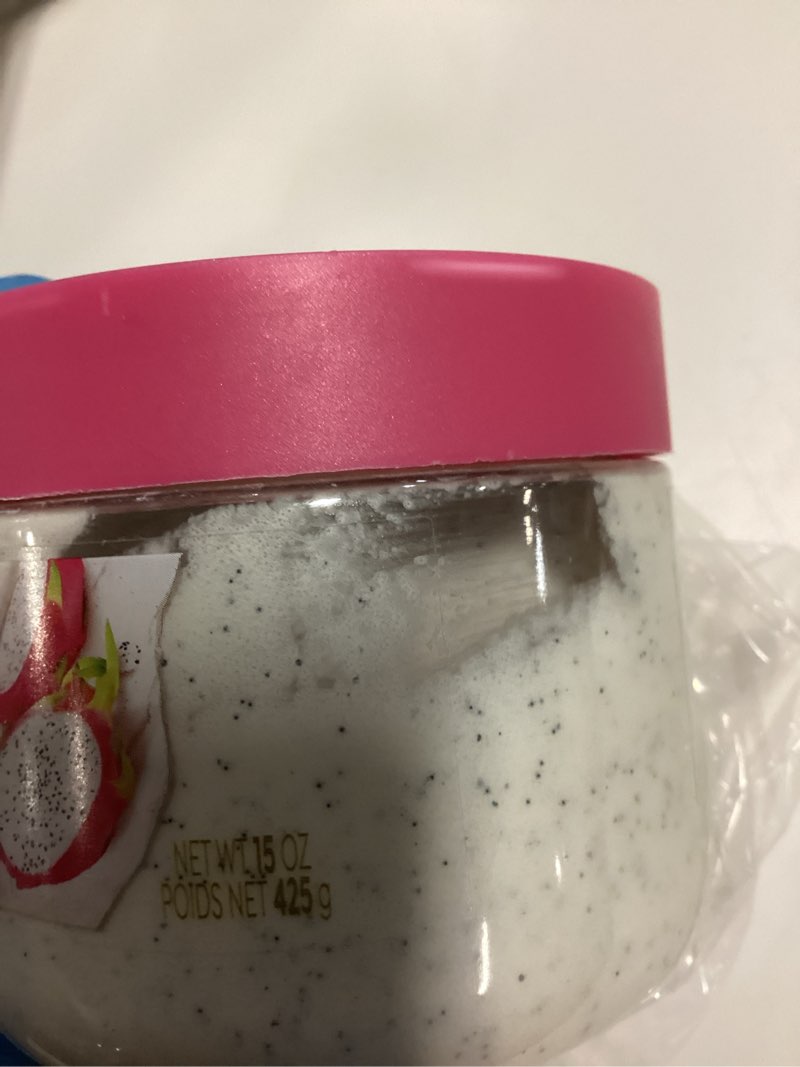 Condition photo showing As Is for dove body scrub dragon fruit & coconut cream body scrub exfoliates and deeply nourishes for smooth, radiant skin 15 oz
