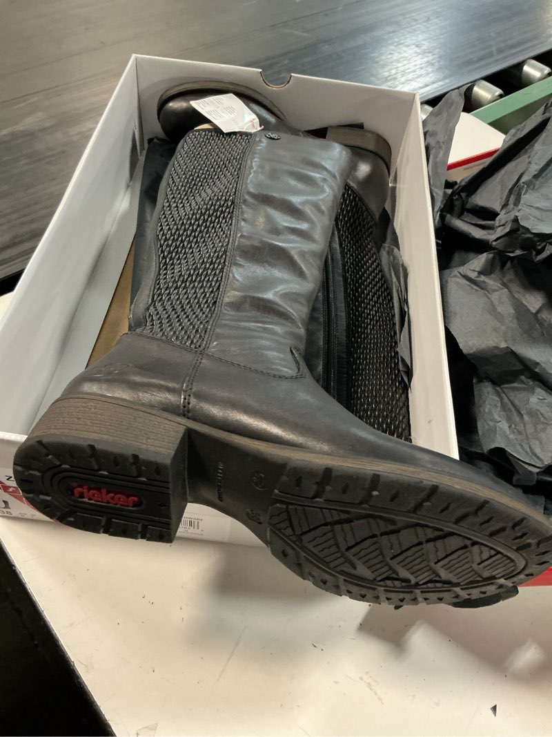 Condition photo showing New/Like New for rieker nz9591 faith women's tall boot 7-7.5 schwarz/black/schwarz
