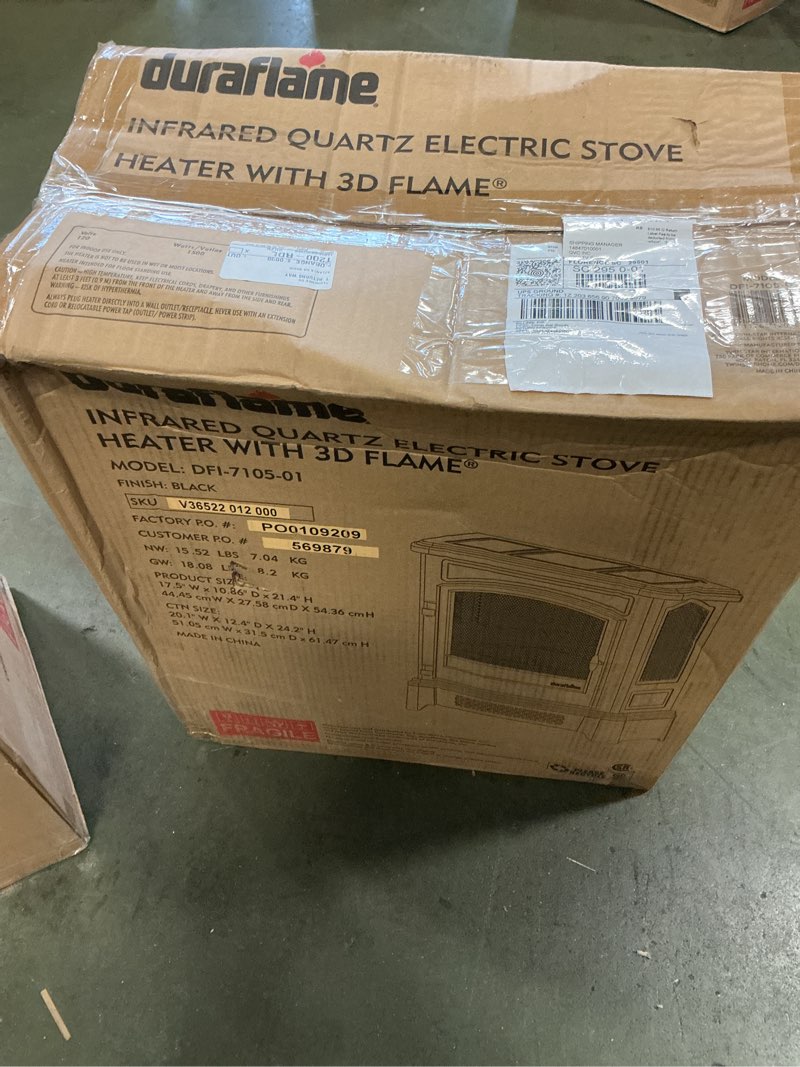 Condition photo showing New/Like New for Duraflame Electric Infrared 3D Freestanding Stove with Pedestal Base  Black