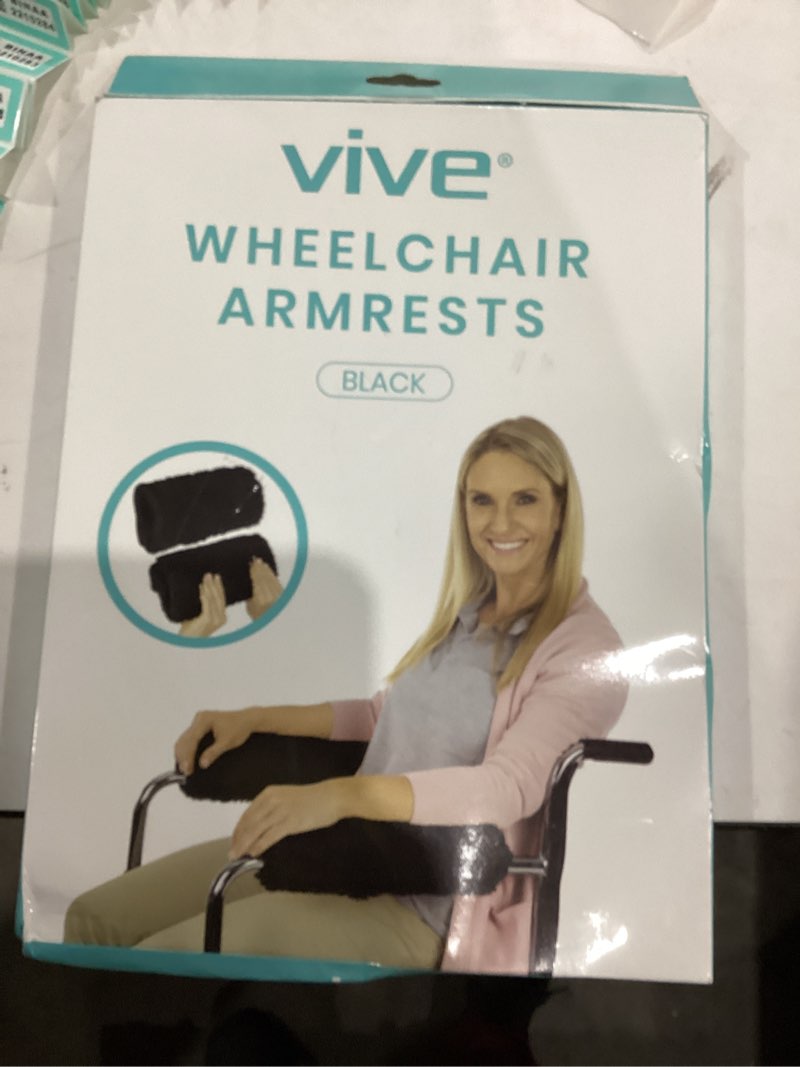 Condition photo showing New/Like New for Vive Office Chair Armrest Pads (2 PCS) - Memory Foam Wheelchair Sheepskin Accessories Pads for Transport Electric Wheel Chair Arm Rests - for Adults, Seniors, Handicapped - Soft Support Cushion Black