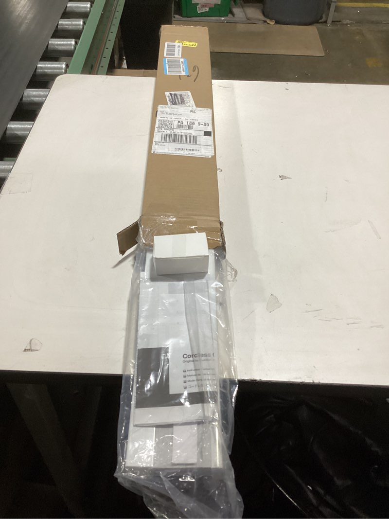 Condition photo showing New/Like New for LazBlinds Cordless Cellular Shades, No Tools No Drill Blackout Honeycomb Shades Pleated Blinds for Windows, 35'' W x 48'' H, Silver White Blackout-silver White 35'' W x 48'' H