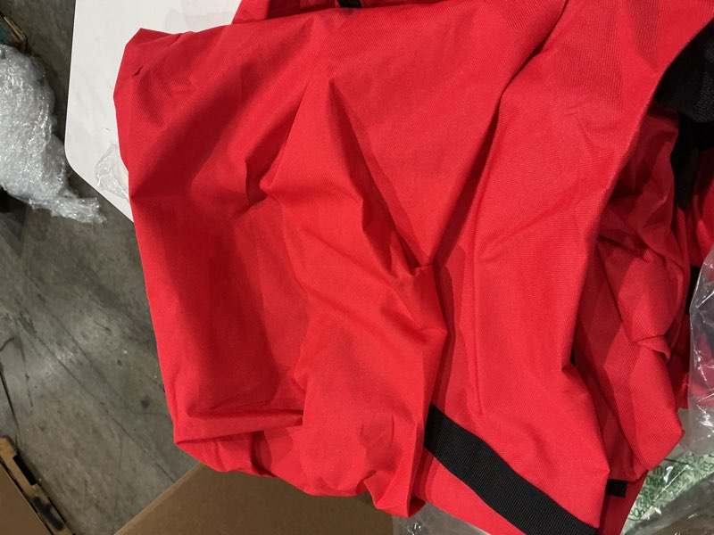 Condition photo showing As Is for zober 600d oxford fabric large rolling christmas tree storage bag - fits 9 ft artificial trees - waterproof christmas tree bag for storage box for xmas, durable handles and wheels - card slot - red red 9 ft