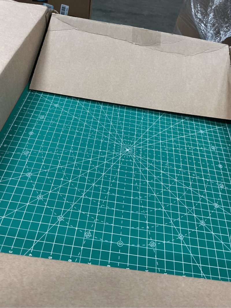 Condition photo showing Good Condition for Headley Tools 17"x17" Rotating Cutting Mat, Self Healing Mat with 360-Degree Rotation & Anti-Slip Base, Sewing Board Cutting Mat Perfect for Fabric Quilting Leather Hobby Project, Green Green Square 17"L x 17"W