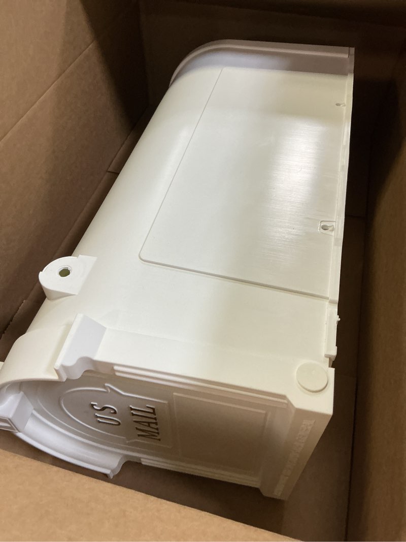 Condition photo showing Good Condition for Postal Pro, The Ambrose Mailbox, Durable Plastic, Easy to Install, Flag Included, White