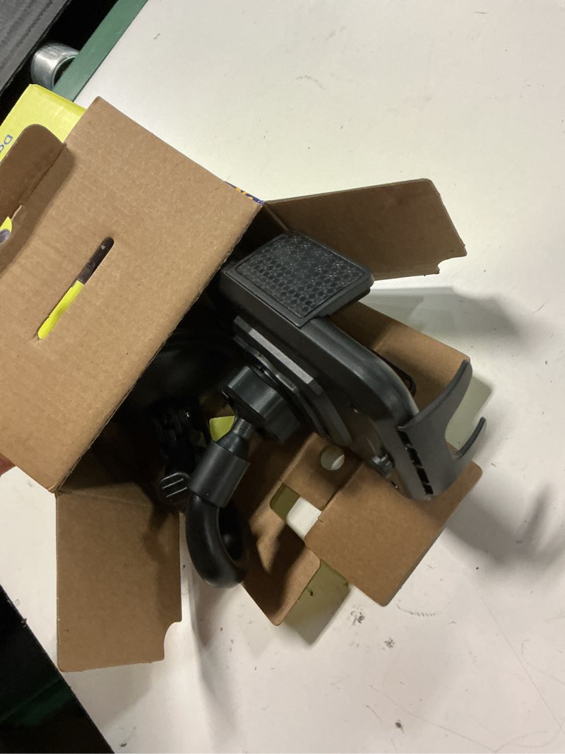 Condition photo showing As Is for onn. car window or dash phone mount compatible with 2 in- 3.7 in wide mobile phones, black