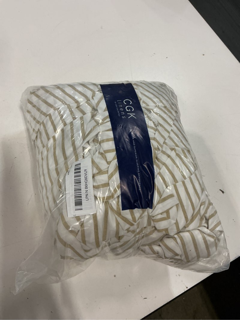 Condition photo showing Good Condition for cal king size 4 piece sheet set - comfy breathable & cooling bed sheets set - hotel luxury bedding for women, men, kids, teens, boys & girls - deep pockets & wrinkle free - oeko-tex - beige stripes 2 44 - beige stripes 2 california king