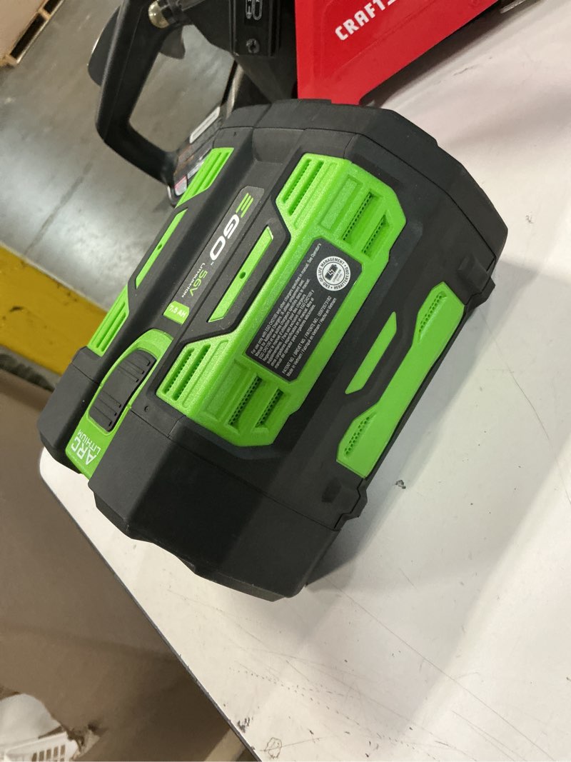 Condition photo showing As Is for ego power+ 56 -volt, 5 ah 1 -pack lithium ion (li-ion) battery