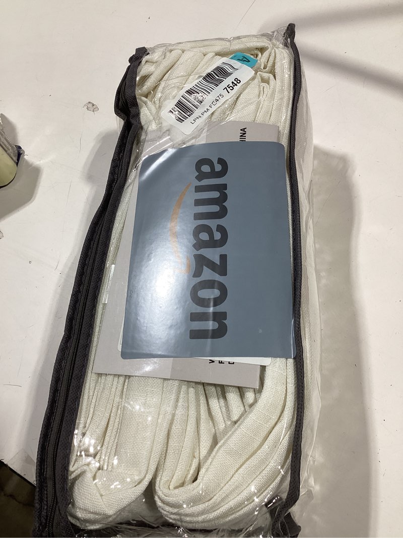 Condition photo showing Good Condition for Pinch Pleated Linen 102 Inch Curtains 70 Inch Width for Living Room Divider Light Filtering Ivory Beige Extra Wide Patio Curtains Sliding Door Balcony Floor to Ceiling Window Natural 1 Panel 70x102 Natural 70"W x 102"L (Pack of 1)