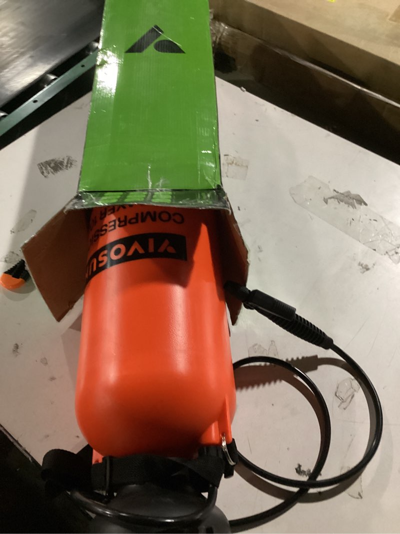 Condition photo showing Good Condition for vivosun 2.64-gallon pump pressure sprayer, pressurized lawn & garden water spray bottle with adjustable shoulder strap, for plants spraying, garden watering and household cleaning 2.64 gallons orange