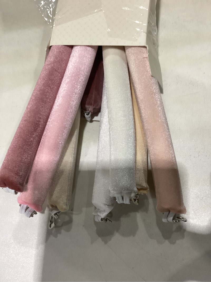Condition photo showing Good Condition for heatless curls overnight set - 8pcs jumbo velvet hair rollers to sleep in, soft flexi rods for no damage curls and waves - for all hair types and texture off-white