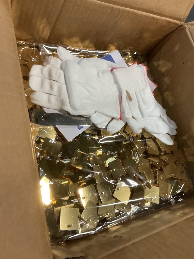 Condition photo showing New/Like New for 48 pcs light gold shimmer wall backdrop panels for birthday decorations, 8x6 ft dynamic square sequin backdrop for engagement wedding disco prom baby shower graduation party decor supplies