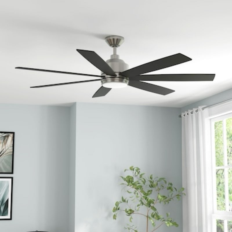 harbor breeze cogdell 60-in brushed nickel with black/auburn blades color-changing led covered