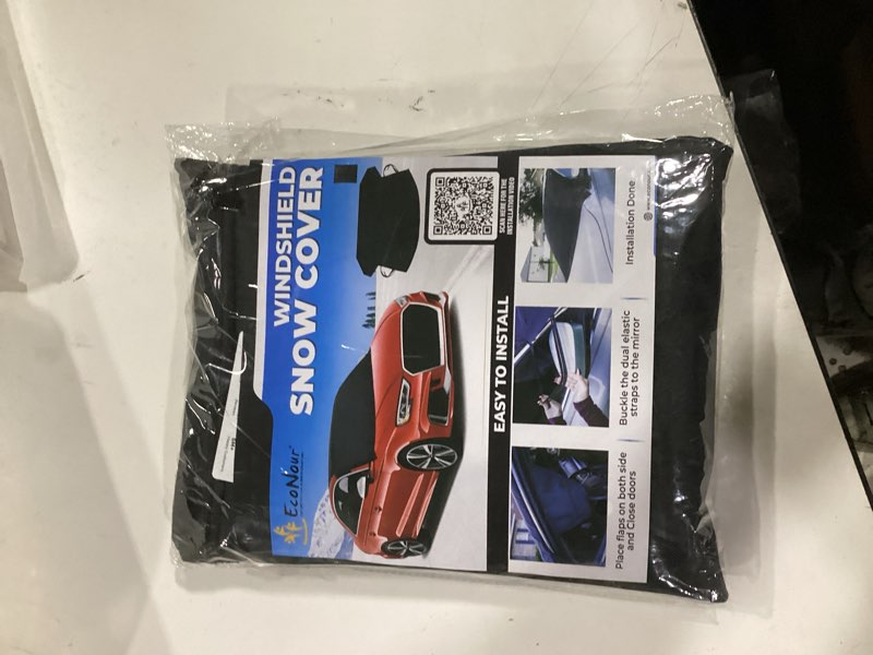 Condition photo showing New/Like New for econour windshield cover for ice and snow - universal fit for car, suv, truck, heavy duty 600d oxford fabric frost protector for ice & sleet, includes anti-theft straps, medium (69"x42")