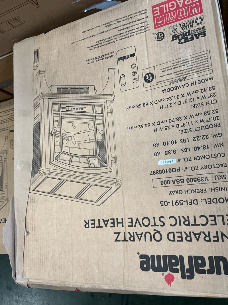 Condition photo showing New/Like New for Duraflame DFI-550-22 Freestanding Infrared Quartz Fireplace Stove with Remote Control 1500W, Black