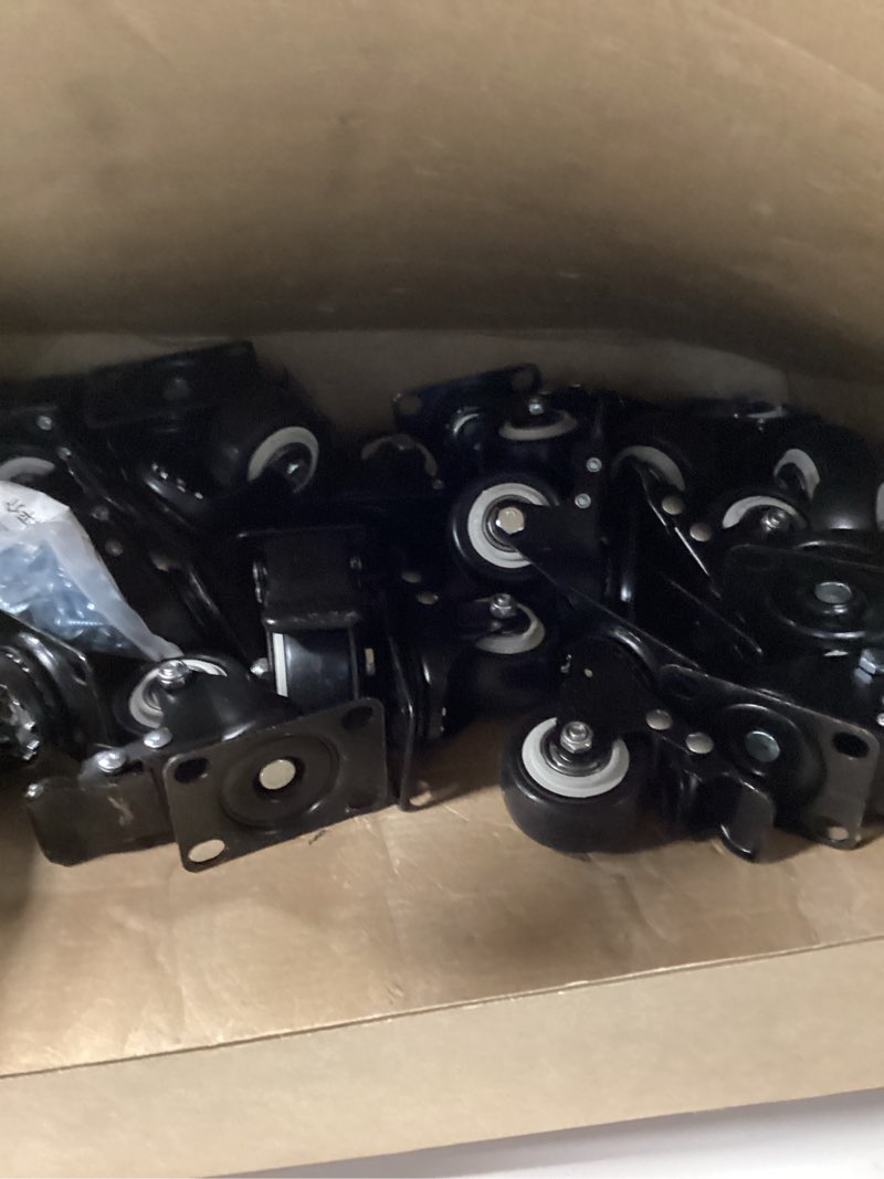 Condition photo showing Good Condition for 2 inch wheel casters,set of 4 heavy duty casters,with brake,no noise locking polyurethane (pu) wheels, for furniture and workbench load 800lbs