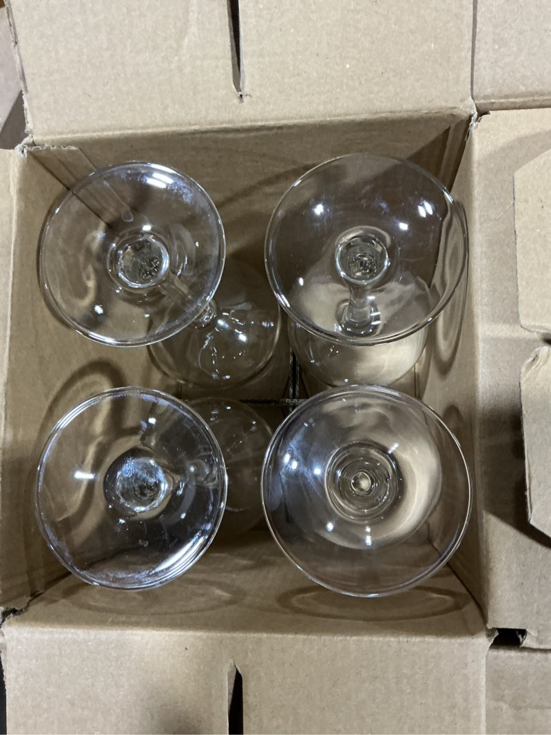 Condition photo showing As Is for c crest wine glasses set of 8, 12oz, lead-free, clear, durable glassware 12 ounces