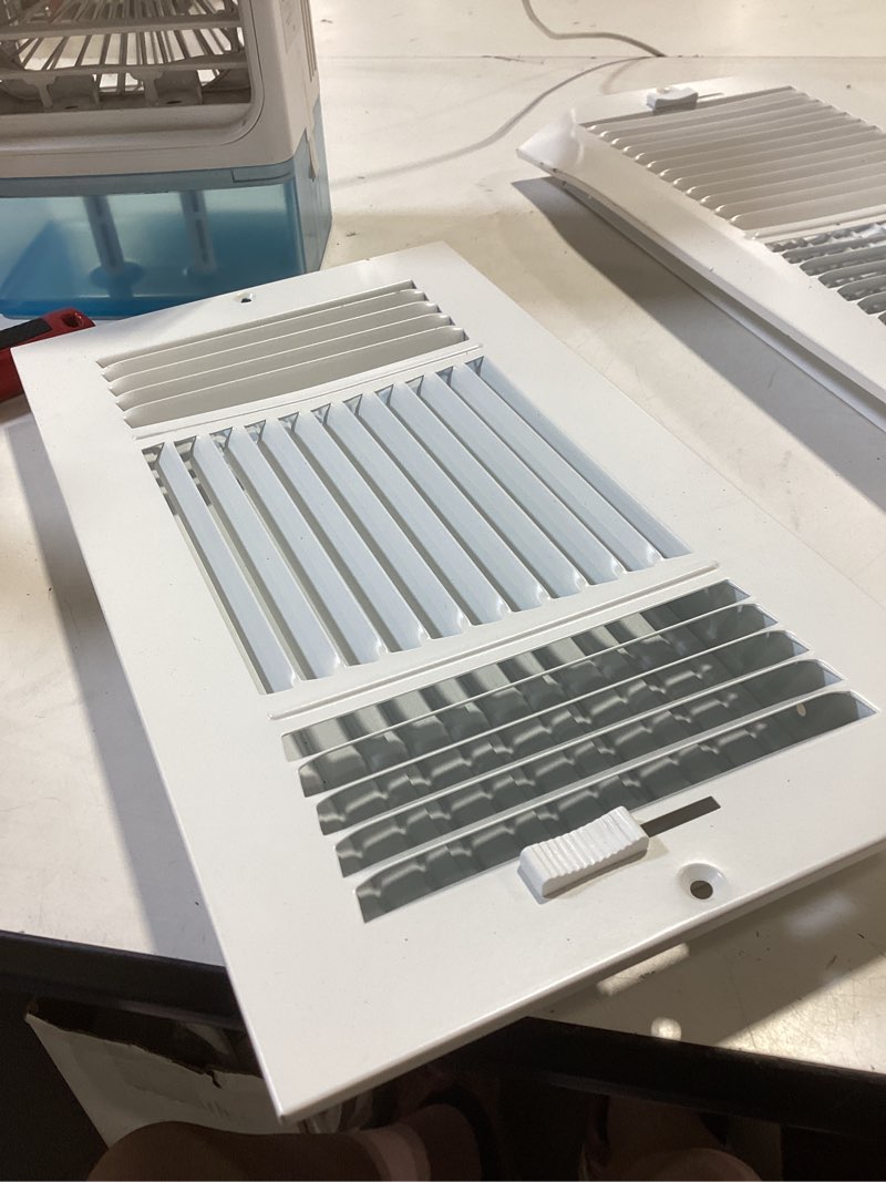 Condition photo showing As Is for reliabilt aluminum white sidewall/ceiling register