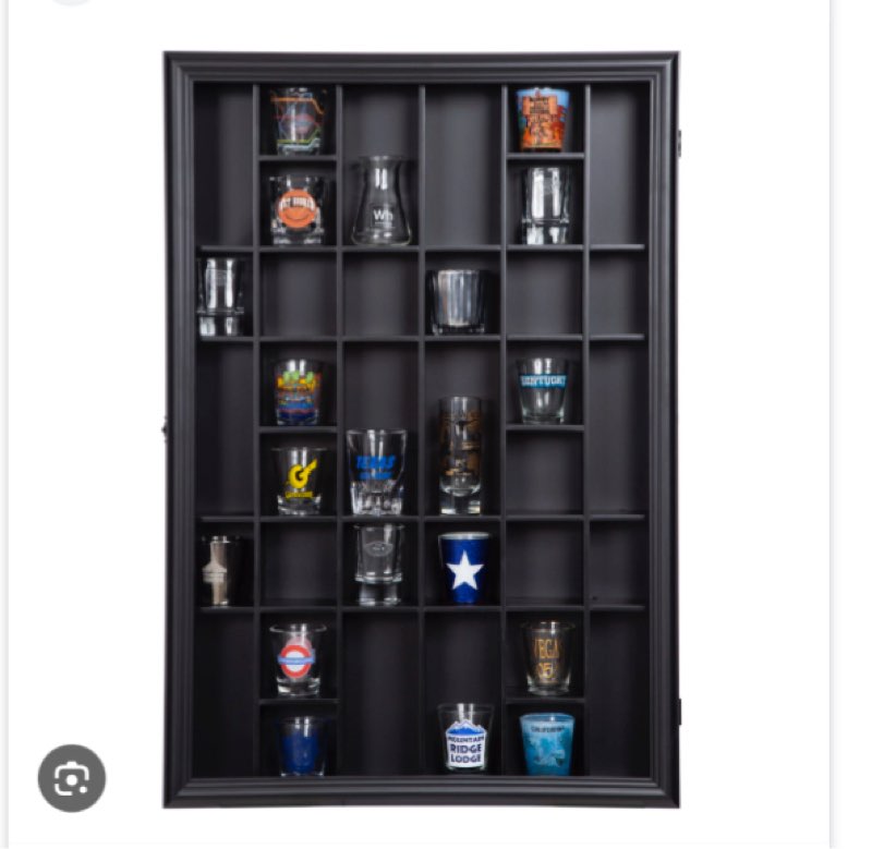 Gallery Solutions 26'' x 18" Wall Mount Curio & Shot Glass Display Case