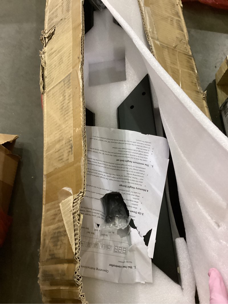 Condition photo showing As Is for VWINDESK VJ205 Electric Height Adjustable Sitting Standing Desk Frame Sit Stand - Dual Motors 3 Stages Motorized Desk Base Only, Black Black Frame Only