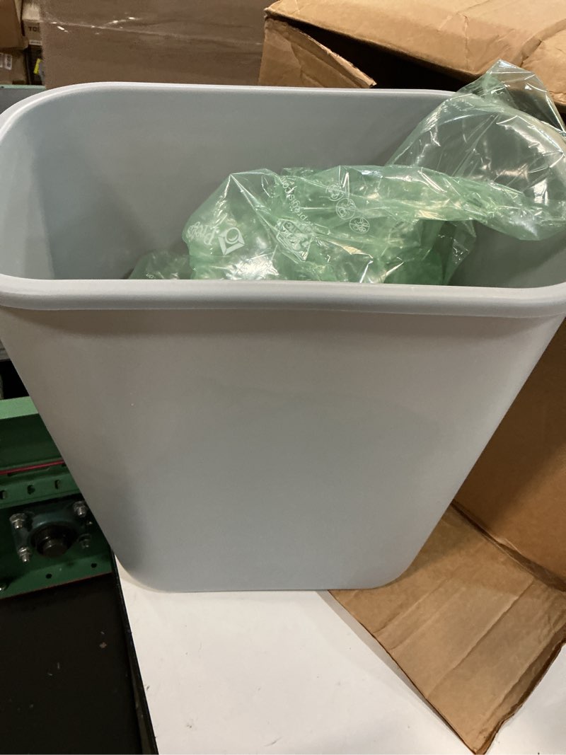 Condition photo showing Good Condition for rubbermaid commercial products resin wastebasket/trash can, 7-gallon/28-quart, gray, plastic, for bedroom/bathroom/office, fits under desk/sink/cabinet 7 gallons gray 1