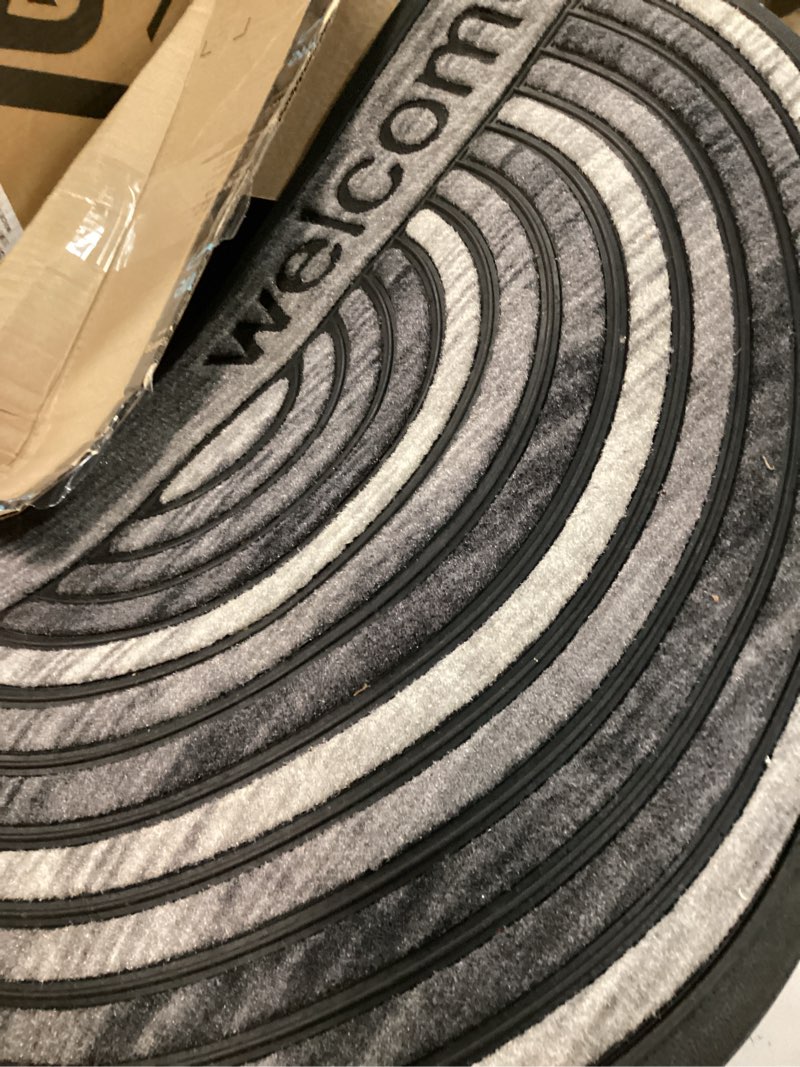 Condition photo showing As Is for callowaymills 18-in x 30-in gray non-slip grip indoor or outdoor door mat