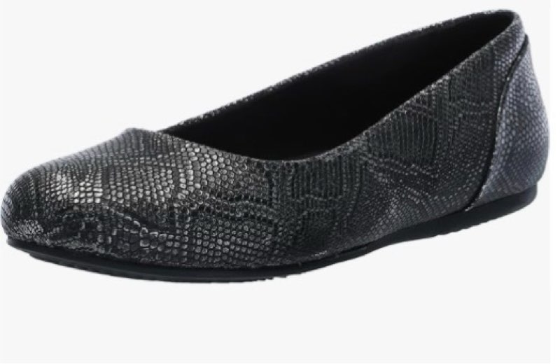 SoftWalk Women's Ballet Flat, Black Snake, 7