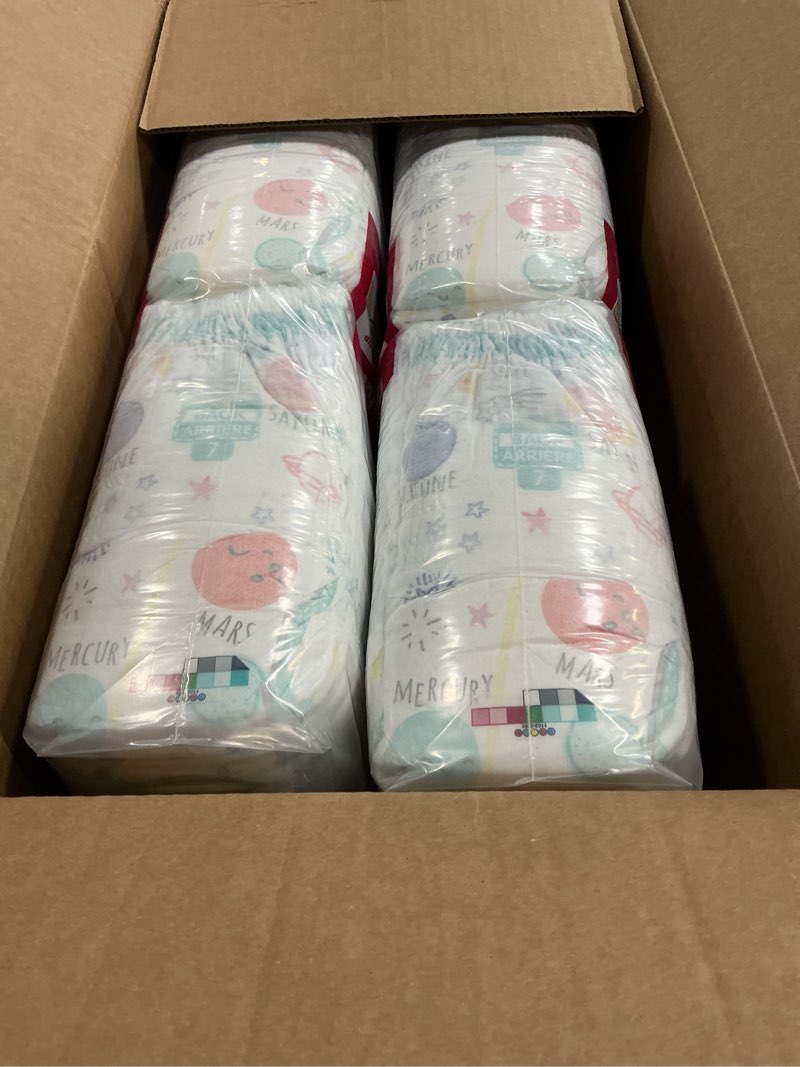 Condition photo showing New/Like New for ((size 7 ))pampers diapers - cruisers 360 -, 88 count, babyproof up to 100% leakproof pull-on diaper