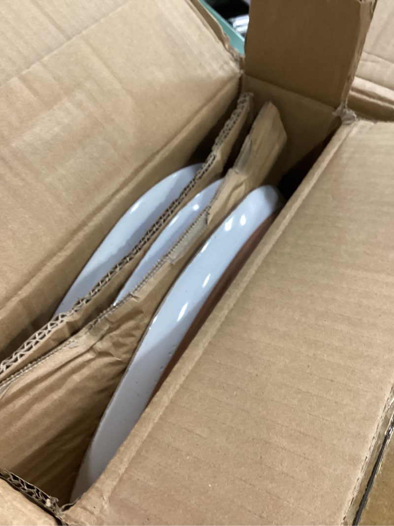 Condition photo showing Good Condition for AmorArc Dinnerware Sets for 6, 18 Pieces Stoneware Plates and Bowls Set with Handbrush Rim, Scratch 