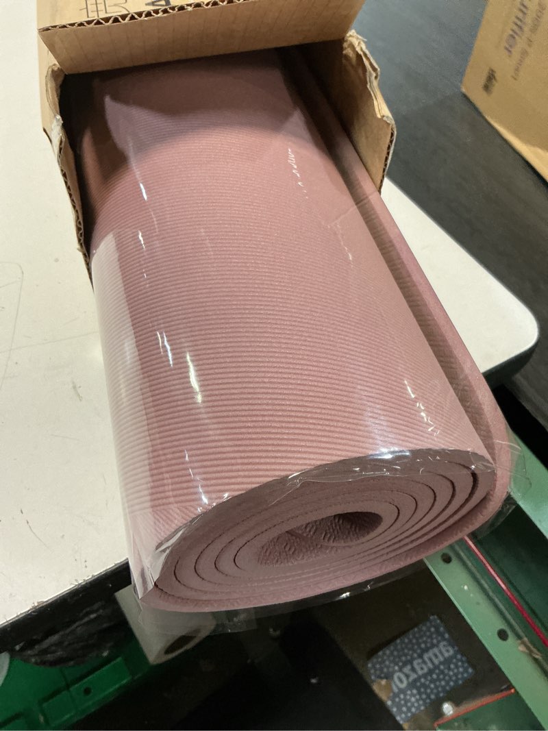Condition photo showing Good Condition for keep yoga mat - premium 7mm thick exercise mat, anti-tear 32'' extra wide fitness mat with strap for men & women, non slip pilates mat for home yoga, pilates, gym, stretching, floor & fitness workouts smoky pink