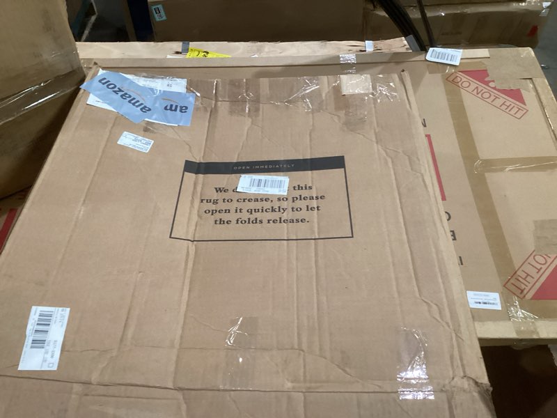 Condition photo showing As Is for Loloi Amber Lewis Georgie Collection GER-05 Denim/Spice 2'-6" x 12'-0", .19" Pile Height, Runner Rug Denim / Spice 2'6" x 12' (Rectangular)