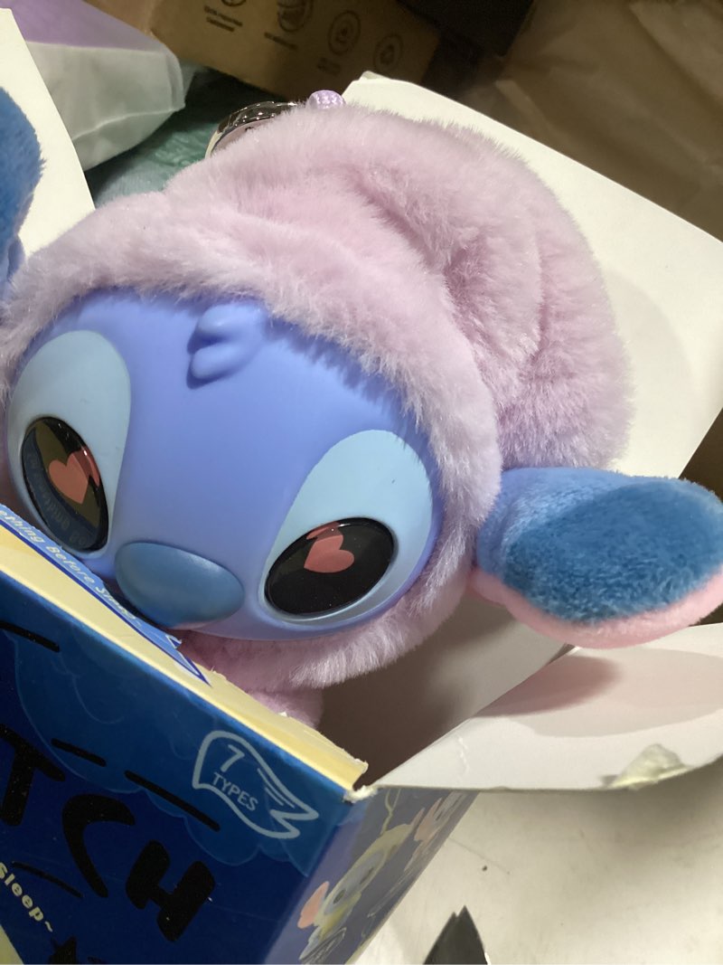 Condition photo showing Good Condition for miniso disney stitch eat something before sleep collection vinyl plush toy surprise box figure model random design blind box toy collectible toy for home decor birthday gifts (random one figure)