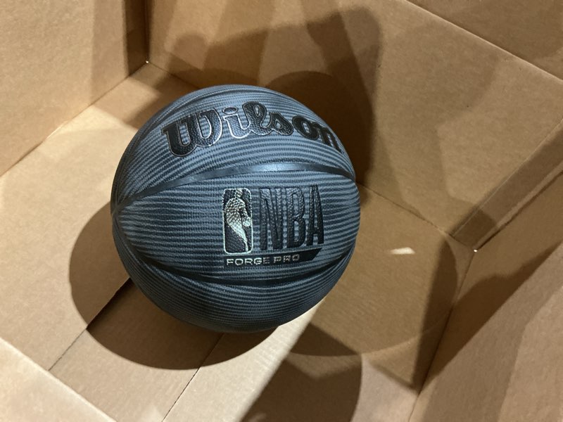 Condition photo showing Good Condition for wilson nba forge pro midnight indoor/outdoor basketball - black/silver, size 7-29.5" forge pro size 7 -29.5" midnight blck