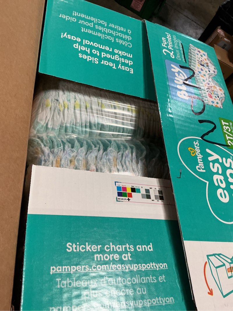 Condition photo showing New/Like New for pampers training pants - easy ups boys & girls bluey - size 2t-3t, 140 count, children's potty underwear (packaging may vary) 2t-3t 140