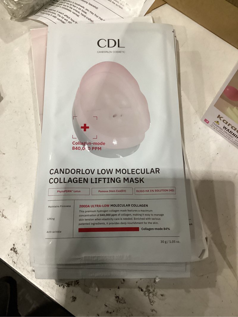 Condition photo showing New/Like New for overnight collagen lifting face mask 5 sheets, korean face lifting deep hydrogel mask for glass skin, anti-aging with pdrn, hyaluronic acid for elasticity, firmness low molecular collagen lifting mask