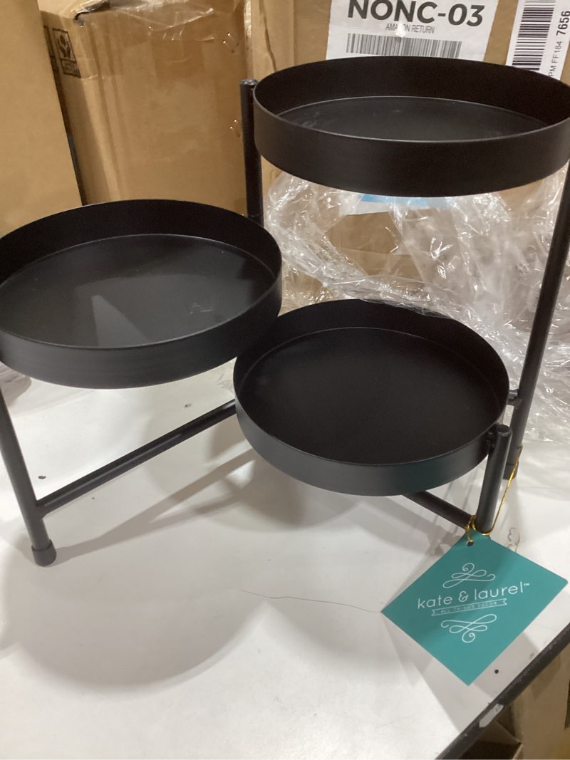 mainstays black metal 3 tier plant stand