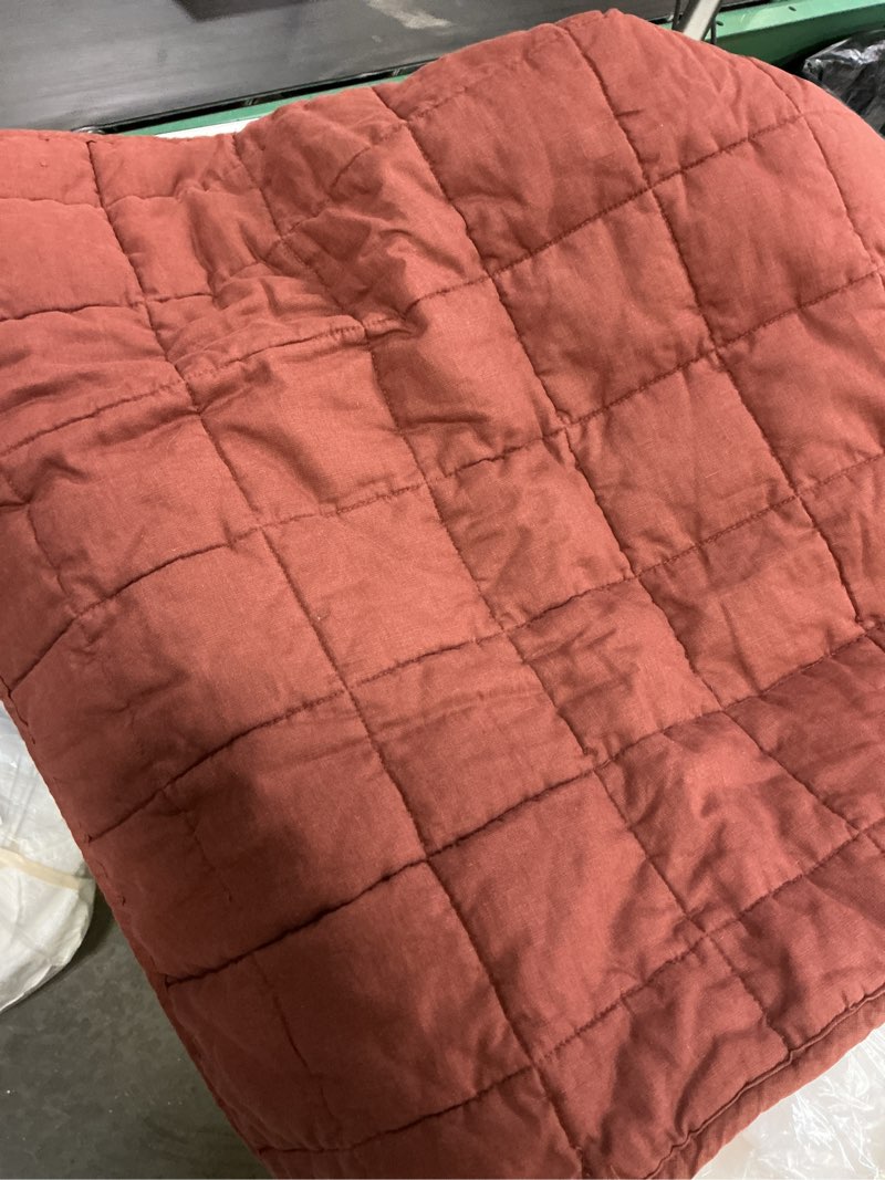 Condition photo showing Good Condition for european linen box quilted euro sham, euro, bordeaux