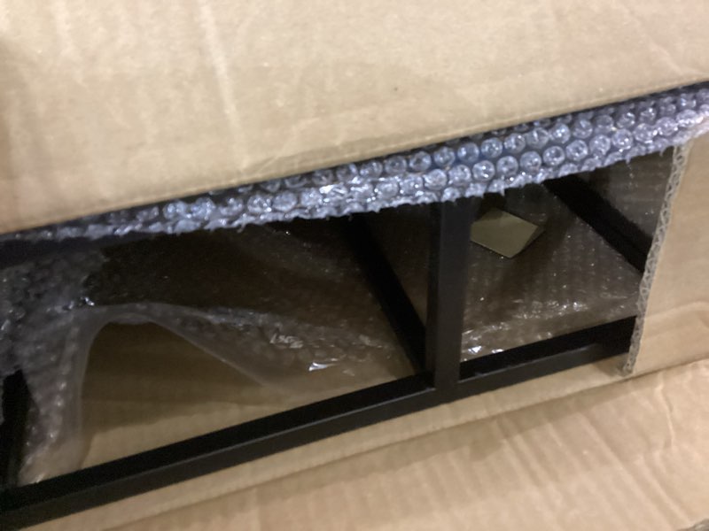 MyGift Modern Black Metal Entryway Umbrella Rack with Geometric Design, 13 x 5-inch Wide Rectangular