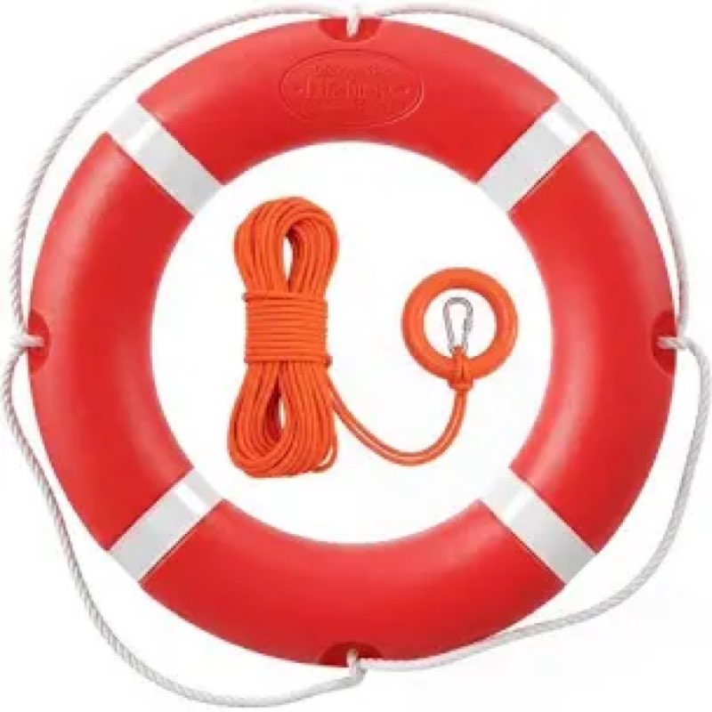 life ring, 28\" boat safety throw rings with 98.5 ft floating rescue rope, pool life ring with reflec