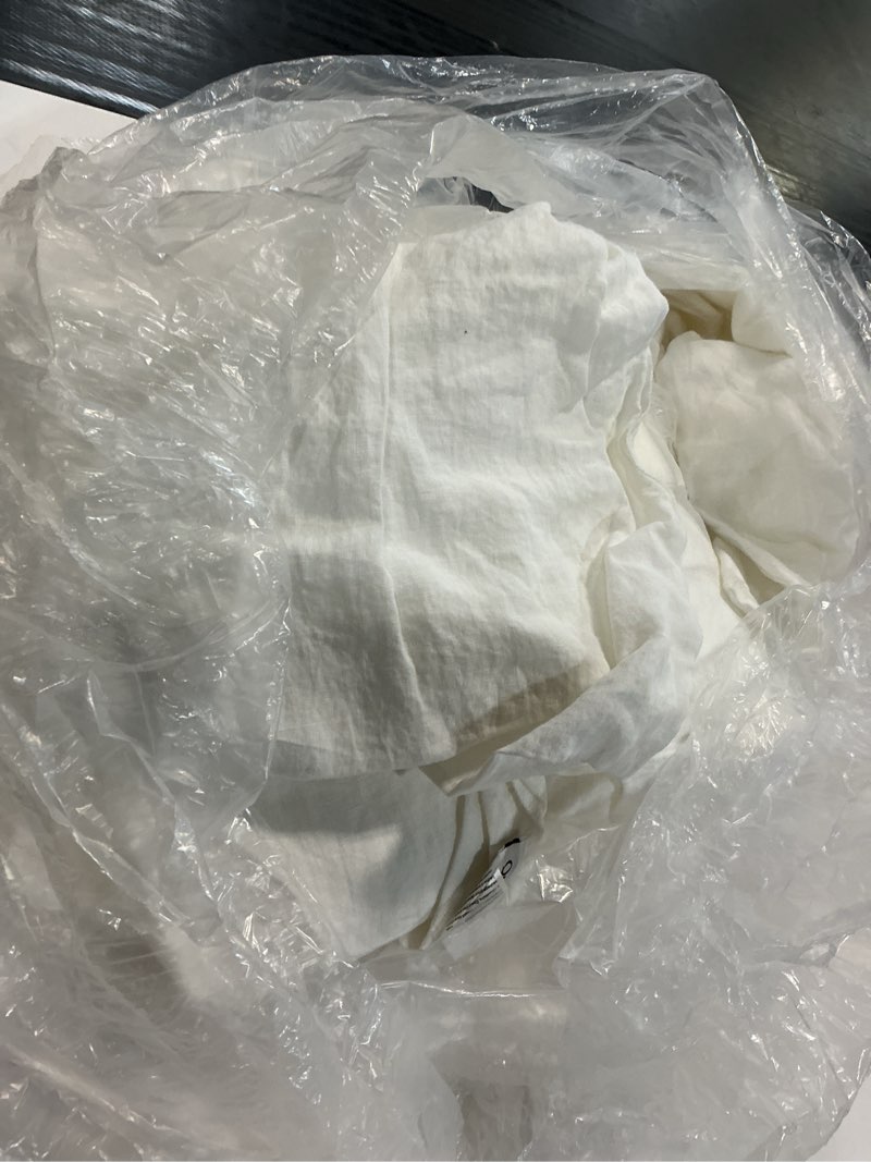 Condition photo showing As Is for european linen duvet cover set, king/cal king, white