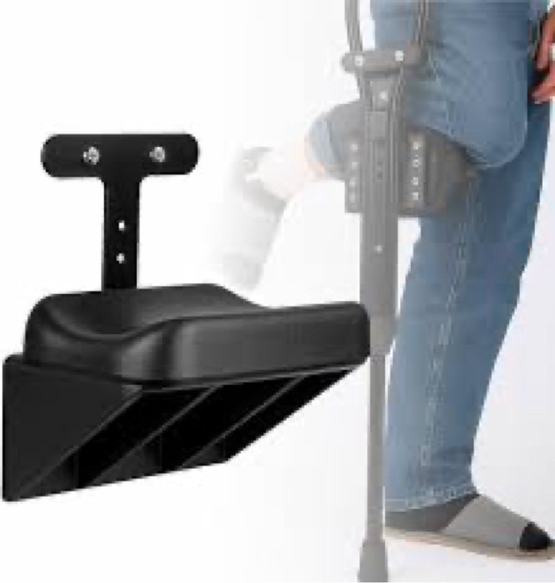 Crutch Knee Rest - Adjustable Leg Support for Post-Operative Knee Recovery, Injury Relief & Fracture