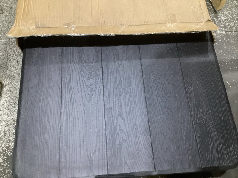 Condition photo showing Good Condition for 8ft plastic folding table heavy duty portable folding tables 400 lbs, wood grain tabletop for working meeting parties, picnic, camping, garden dining (black)