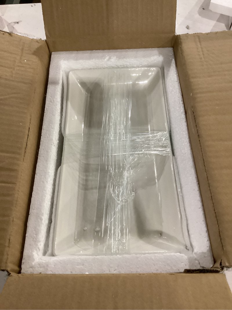 Condition photo showing Good Condition for malacasa serving platters set of 4, ceramic serving platters and trays for serving food, rectangular serving trays for party, large serving plates, party serving trays and platters - 12 inch, white white 12 inch