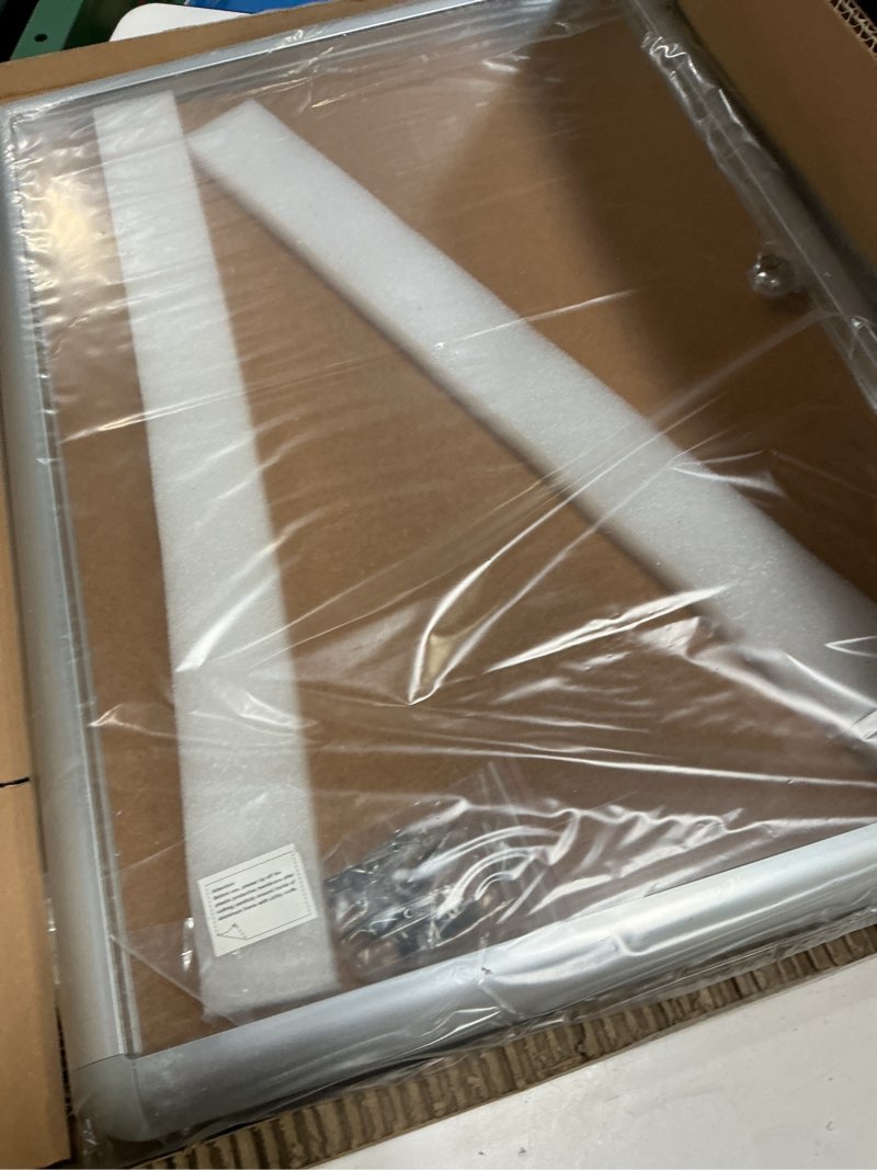 Condition photo showing New/Like New for magula enclosed cork bulletin board tamper-proof dispaly case, aluminium frame, shatter resistant lockable bulletin board, enclosed cork board for school, office, commercial, hospital etc(24"x18") 24" x 18" silvery