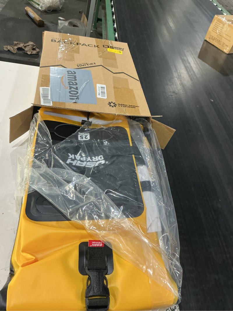Condition photo showing Good Condition for osah drypak waterproof backpack dry bag 25l/35l/55l/85l – heavy duty roll-top hiking backpack sack keeps gear dry for travel, kayaking, boating, camping, rafting and fishing yellow 25l