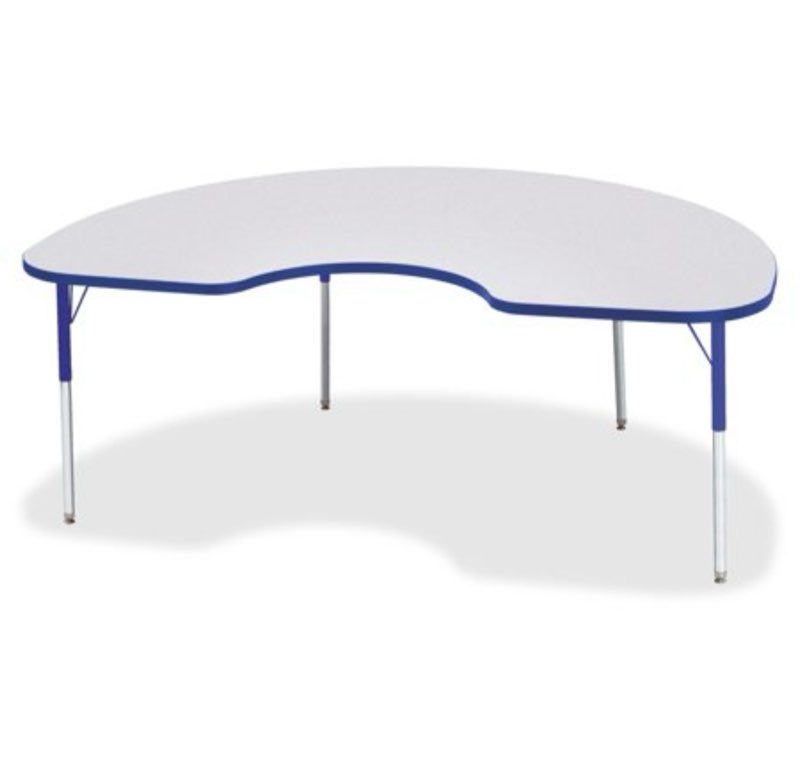 (Incomplete, top only) Berries Adult Height Prism Color Edge Kidney Table - Kidney-shaped Top - Four Leg Base - 4 Legs - 72\\\" Table Top Length x 48\\\" Table Top Width x 1.13\\\" Table Top Thickness - 31\\\" Height - Assembly