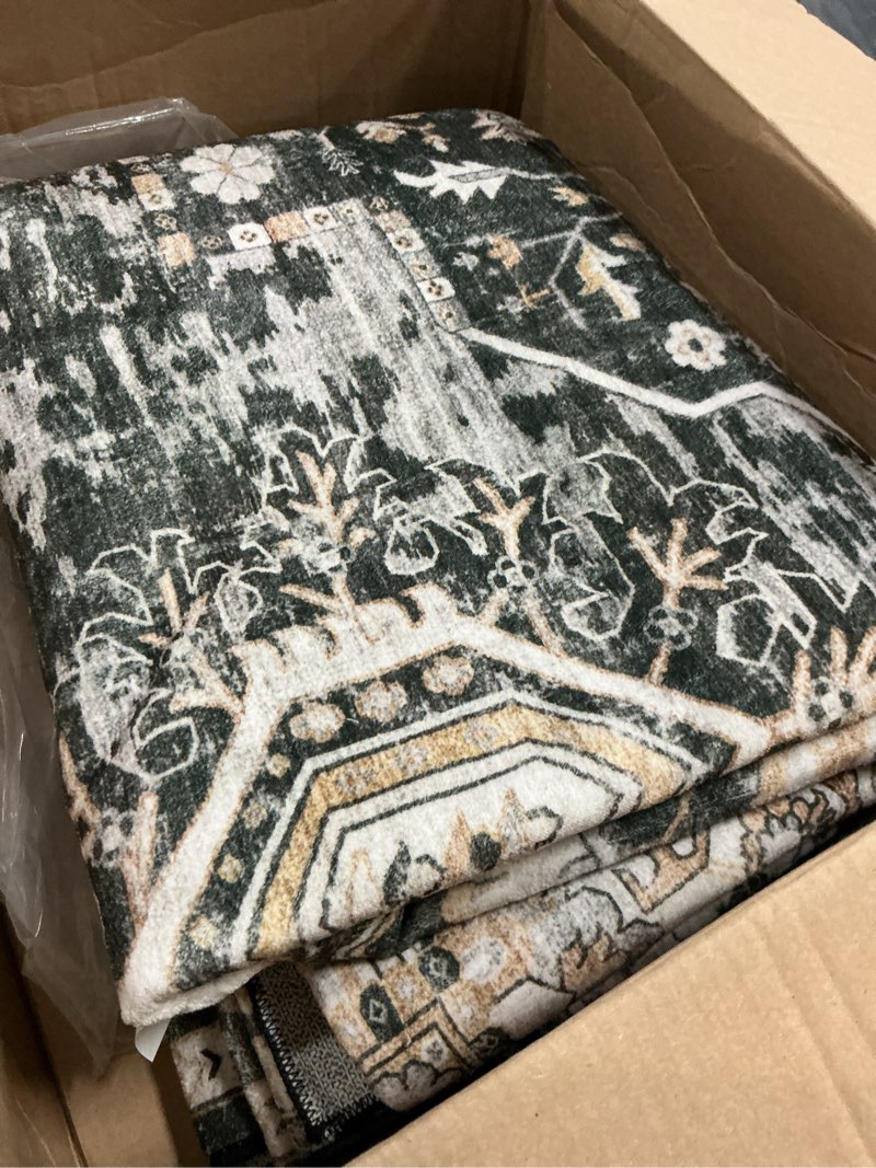 Condition photo showing Good Condition for ruugme 7x9 area rug washable - living room area rugs with non slip backing stain resistant carpet in