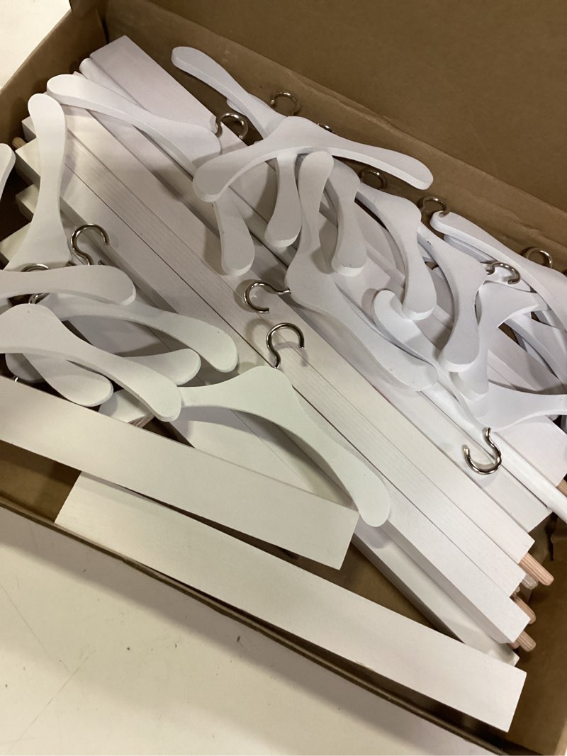 Condition photo showing Good Condition for civaner 22 pcs doll garment rack with wooden clothes hanger for 18 inch girl doll clothes mini hangers wardrobe furniture accessories for dollhouse baby shower supplies (white) white 22