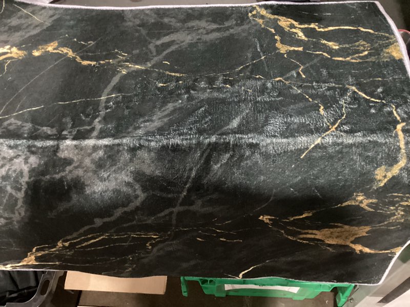 Condition photo showing Good Condition for sheravant area rugs 2x3 - marble rug, abstract luxury contemporary black white gold indoor throw rugs, low pile easy clean mats, washable stain resistant entry carpet for floor bedside entrance black and gold 2' x 3' (rectangular)